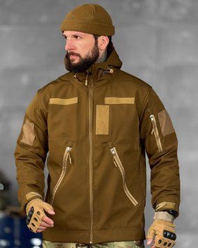 Куртка Lion SoftShell на флісі з липучками під шеврони койот розмір S buy91273frs-S фото