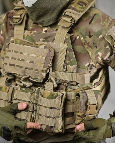 Плитоноска ASDAG Cordura з підсумками та кріпленням Molle мультикам buy55567frs фото