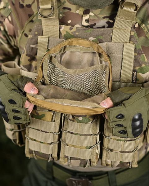 Плитоноска ASDAG Cordura з підсумками та кріпленням Molle мультикам buy55567frs фото