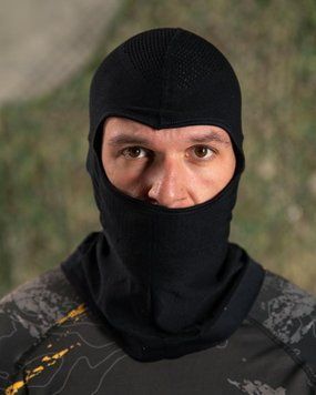 Балаклава з вентиляційними вставками чорна розмір універсальний buy97887 фото