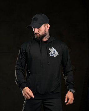 Худі Trenash двонитка з принтом Voron чорне розмір M buy97108frs-M фото
