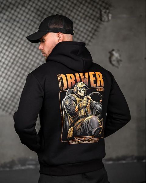 Худі Genesis на флісі з принтом Driver чорне розмір M buy97258frs-M фото