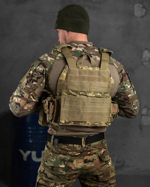 Плитоноска Asdag Cordura з 7-ма підсумками та функцією швидкого скидання піксель buy15930frs фото