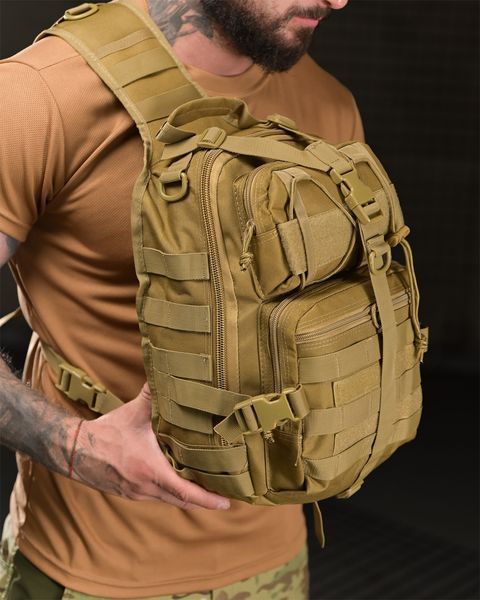 Тактична Нагрудна Сумка 12л Silver Knight Cordura койот розмір 32 х 20 х 18 см buy13205frs фото