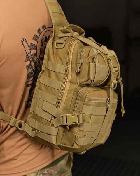 Тактична Нагрудна Сумка 12л Silver Knight Cordura койот розмір 32 х 20 х 18 см buy13205frs фото