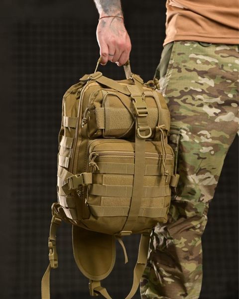 Тактична Нагрудна Сумка 12л Silver Knight Cordura койот розмір 32 х 20 х 18 см buy13205frs фото