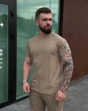 Футболка Combat з липучками під шеврони койот розмір S for03646frs-S фото