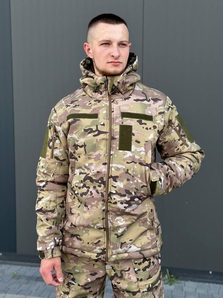 Чоловіча Форма SoftShell на флісі Куртка з капюшоном + Штани мультикам розмір L for00625frs-L фото