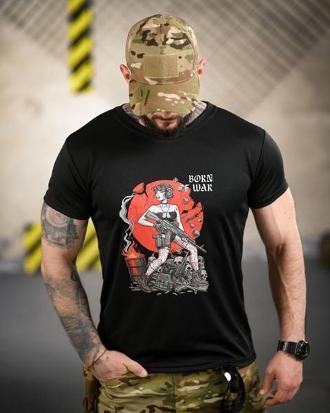 Футболка Coolmax з принтом Born Of War чорна розмір S buy96187frs-S фото
