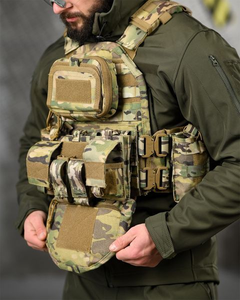 Плитоноска Yakeda Cobra Cordura з підсумками мультикам 25х30 см buy87006frs фото