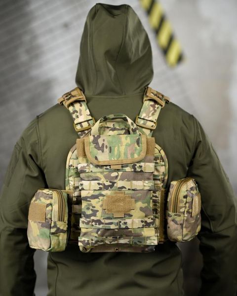 Плитоноска Yakeda Cobra Cordura з підсумками мультикам 25х30 см buy87006frs фото