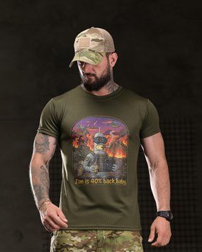 Футболка Born Of War Coolmax з принтом I&rsquo;am is 40% back baby олива розмір S buy96911frs-S фото