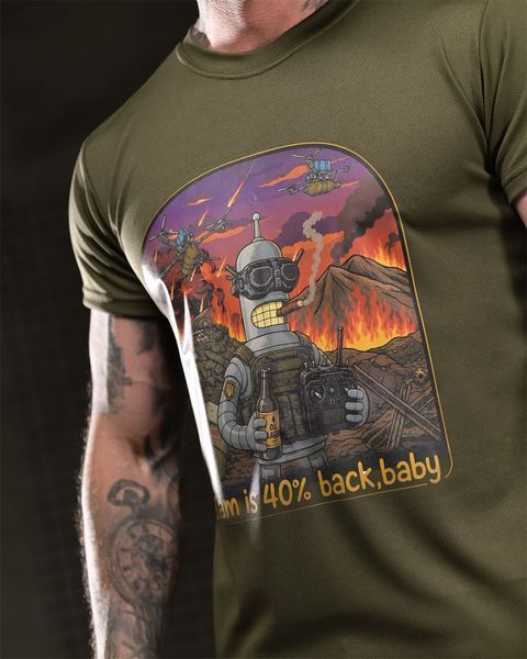 Футболка Born Of War Coolmax з принтом I&rsquo;am is 40% back baby олива розмір S buy96911frs-S фото