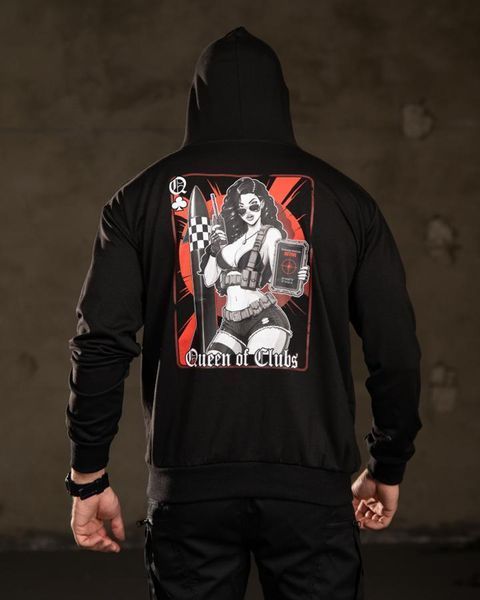 Худі Trenash з принтом Queen Of Clubs чорне розмір M buy97104frs-M фото