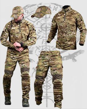 Костюм 3в1 Animal Убакс та Штани 7.62 Tactical з наколінниками + Подарунок Бейсболка мультикам розмір S buy92803frs-S фото