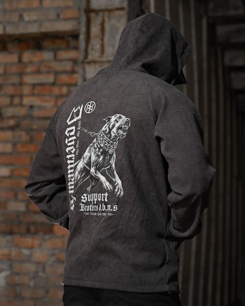 Куртка Born of War з принтом Support сіра розмір S buy97617frs-S фото