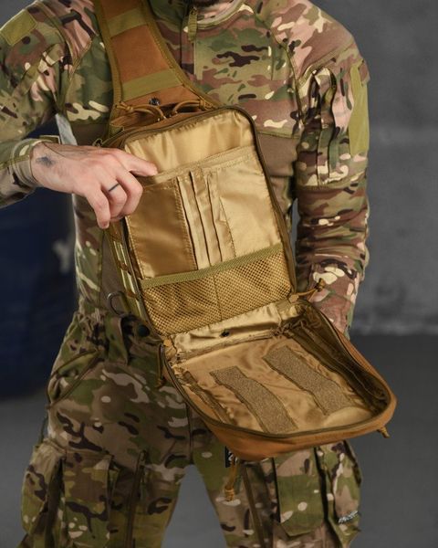 Нагрудна Сумка 6л Silver Knight Oxford з кріпленням Molle койот розмір 26 х 19 х 10 см buy88095frs фото