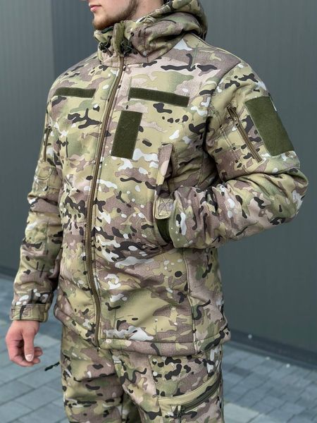 Чоловіча Форма SoftShell на флісі Куртка з капюшоном + Штани мультикам розмір 3XL for00625frs-3XL фото