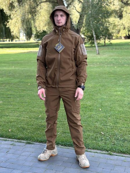 Костюм Softshell на флісі Куртка з капюшоном + Штани койот розмір 2XL for00684frs-2XL фото