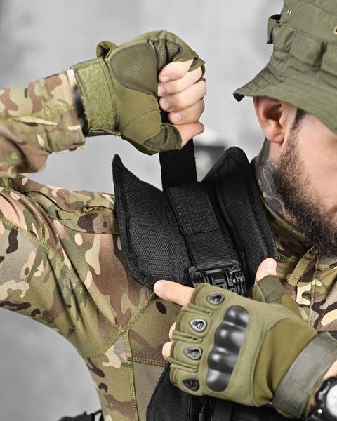 Плитоноски Single Sword Cordura з підсумками та кріпленням Molle чорна  buy87517frs фото