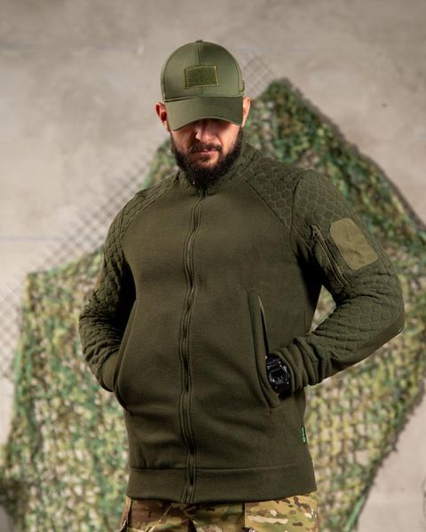 Флісова Кофта Hexagon соти з липучками під шеврони олива розмір S buy97903-S фото
