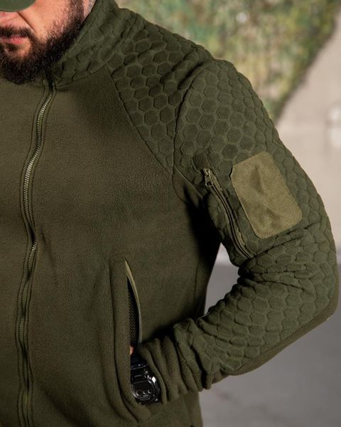 Флісова Кофта Hexagon соти з липучками під шеврони олива розмір S buy97903-S фото