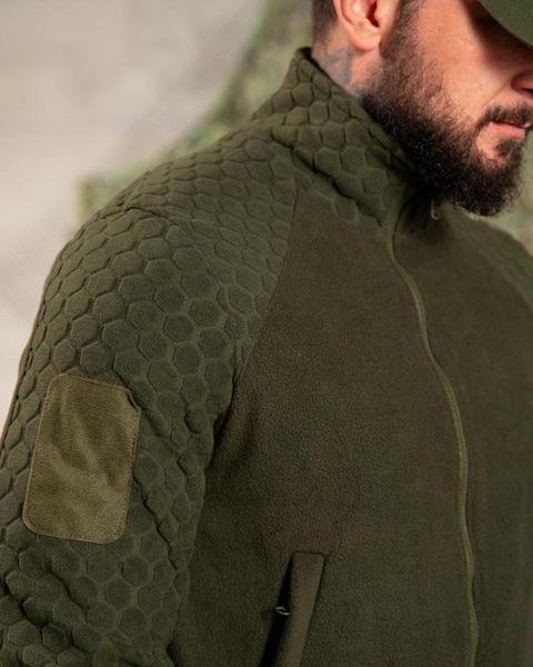 Флісова Кофта Hexagon соти з липучками під шеврони олива розмір S buy97903-S фото