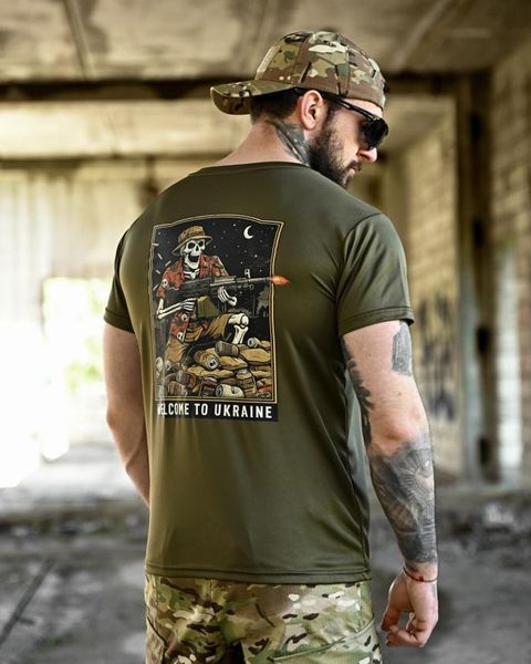 Футболка Born Of War Coolmax з принтом Welcome to Ukraine олива розмір S buy96459frs-S фото