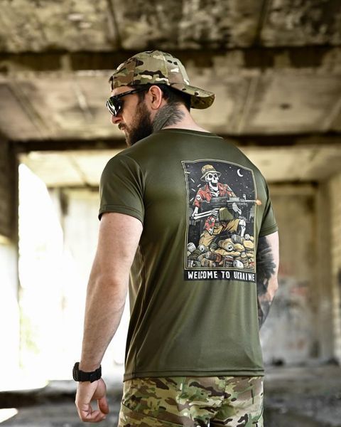 Футболка Born Of War Coolmax з принтом Welcome to Ukraine олива розмір S buy96459frs-S фото
