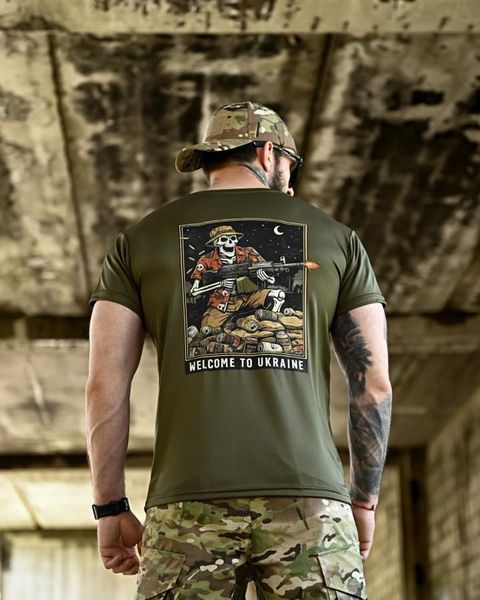 Футболка Born Of War Coolmax з принтом Welcome to Ukraine олива розмір S buy96459frs-S фото