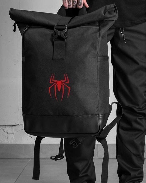 Рюкзак Rolltop 30л Without з принтом Spider Man чорний 42х 26 см wb8055262frs фото