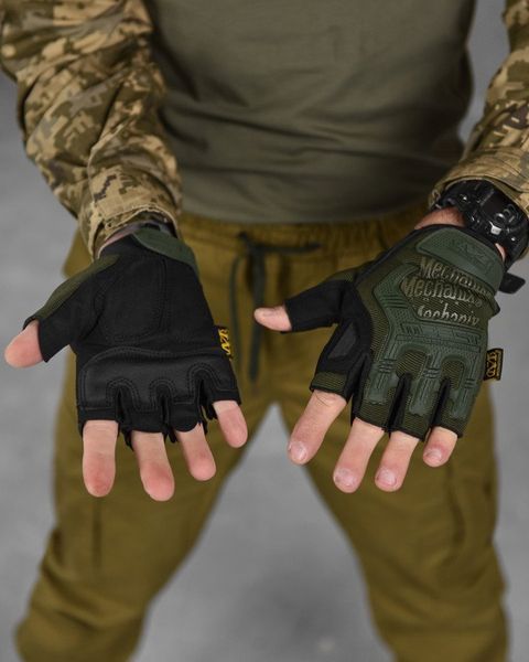 Тактичні Безпалі Рукавиці Mechanix Wear Logo олива розмір M buy14583frs-M фото