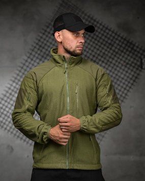 Тактична Флісова Кофта Light Grid олива розмір M buy97221frs-M фото