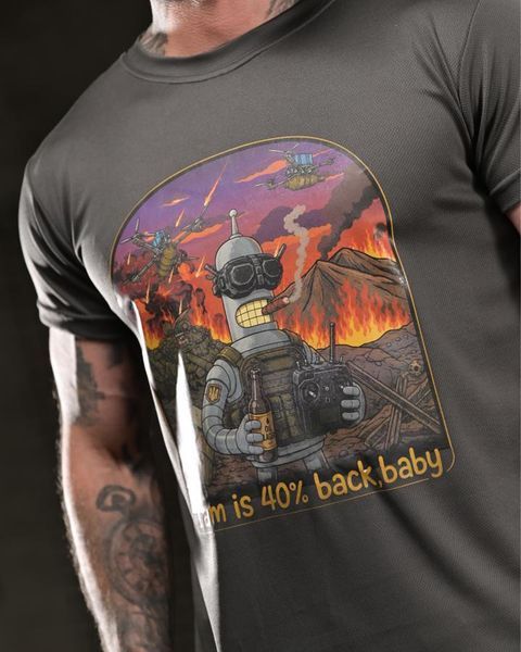 Футболка Born Of War Coolmax з принтом I&rsquo;am is 40% back baby сіра розмір S buy96909frs-S фото