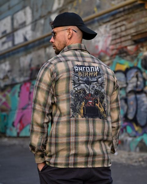 Сорочка Born of War з принтом Янголи Війни олива розмір S buy97592frs-S фото