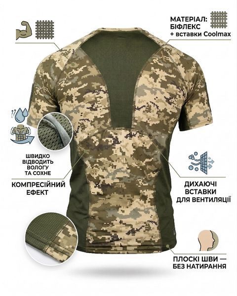 Компресійна Футболка Elit Force з липучками під шеврони піксель розмір S buy20013frs-S фото