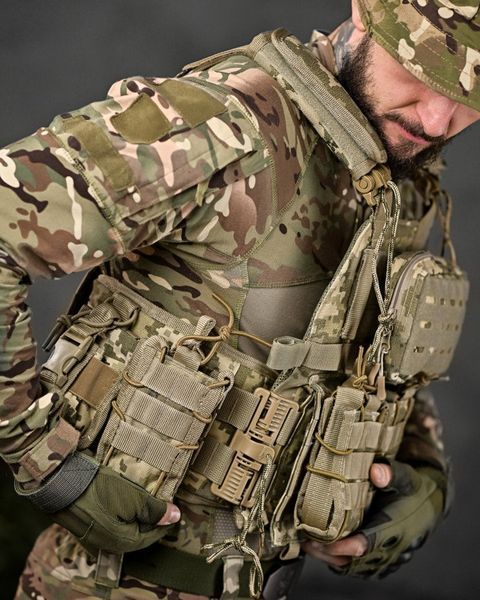 Плитоноска Single Sword Cordura 1000D із системою Molle та 7-ма Підсумками піксель buy191032frs фото