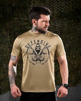 Футболка Oblivion Tactical Coolmax з принтом Defensive койот розмір S buy91883frs-S фото