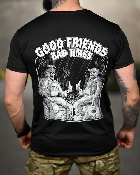 Футболка Selion Coolmax з принтом Good Friends Bad Times чорна розмір XL buy95294frs-XL фото