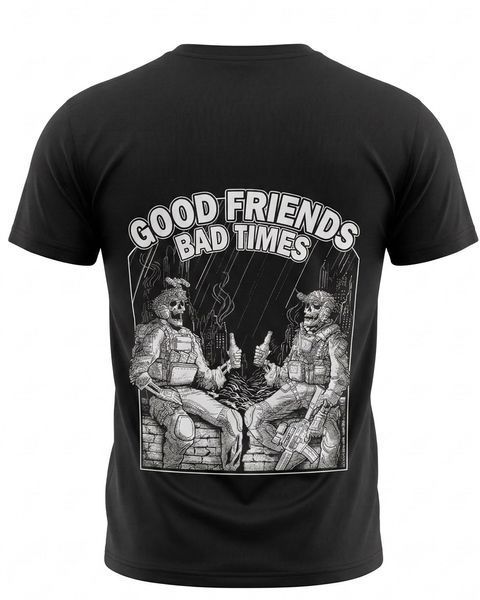 Футболка Selion Coolmax з принтом Good Friends Bad Times чорна розмір XL buy95294frs-XL фото