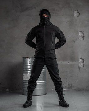 Чоловіча Форма Police SoftShell Куртка з капюшоном + Штани чорна розмір M buy50857frs-M фото