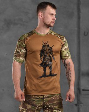 Чоловіча Футболка 7.62 Tactical Coolmax з принтом Самурай койот розмір XL buy87711frs-XL фото