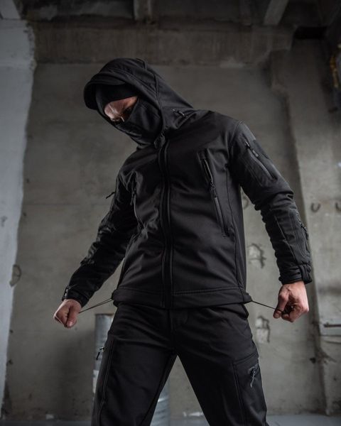 Чоловіча Форма Police SoftShell Куртка з капюшоном + Штани чорна розмір M buy50857frs-M фото