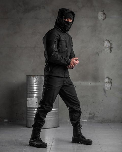 Чоловіча Форма Police SoftShell Куртка з капюшоном + Штани чорна розмір M buy50857frs-M фото