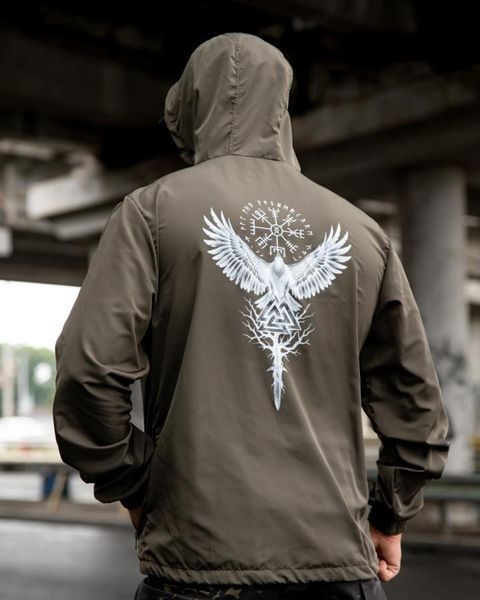 Вітровка Born of War з принтом Voron олива розмір S buy97359frs-S фото