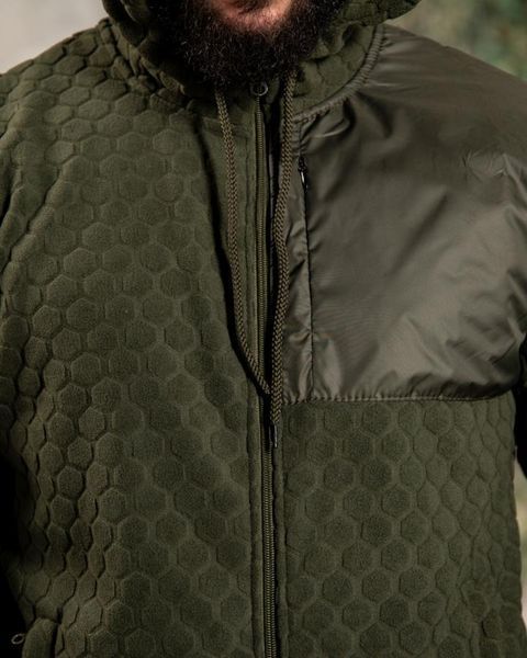 Флісова Кофта 7.62 Tactical Hexagon Hybrid соти з капюшоном олива розмір 2XL buy97902-2XL фото