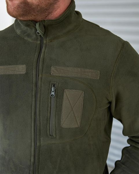 Флісова Кофта R-Military з липучками під шеврони олива розмір S bkr601090frs-S фото