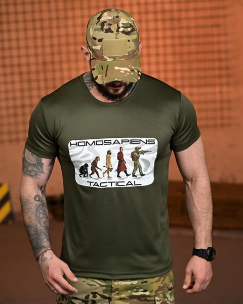 Футболка Selion з принтом Homosapiens Tactical олива розмір M buy96242frs-M фото