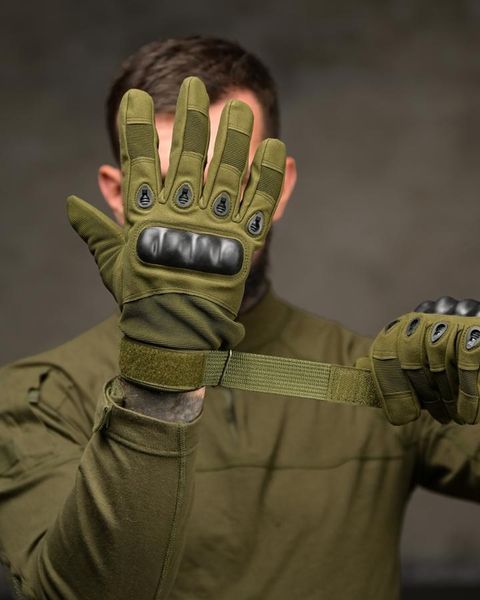 Тактичні Рукавиці Full Finger на хутрі олива розмір L buy97470frs-L фото