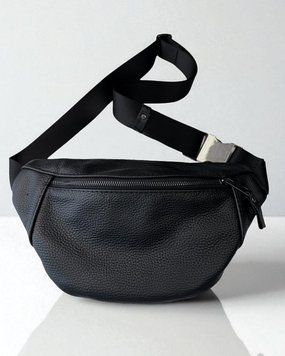 Шкіряна Бананка Skill Lodka чорна 29 х 18 х 6 см  SKL-001frs фото